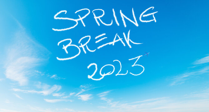 Spring break 2023 written by airplane contrails