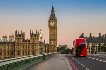 Big Ben and the red bus in London