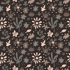 seamless pattern with hand drawn small flowers, ditsy pattern