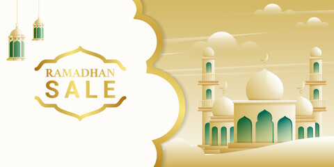 Fototapeta premium eid background with mosque