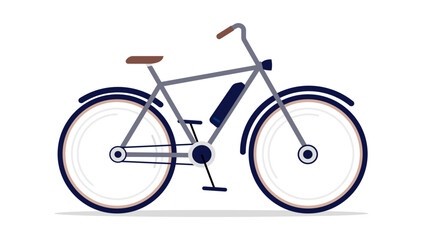 Plakat Electric bike - Vector illustration of e-bike for men in side view flat design on white background