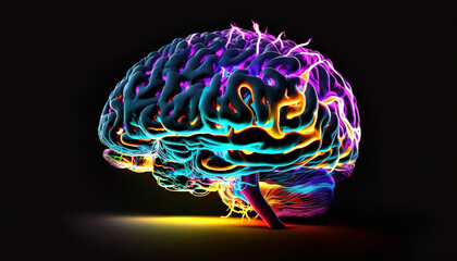 brain in a background, Generative AI