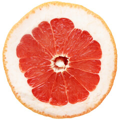 slice of grapefruit isolated on white