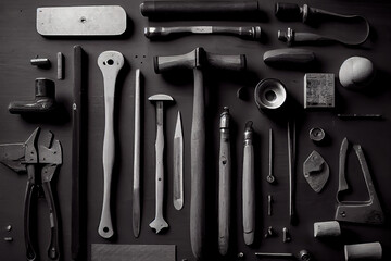 Tools manual hardware blank space. Generative Ai