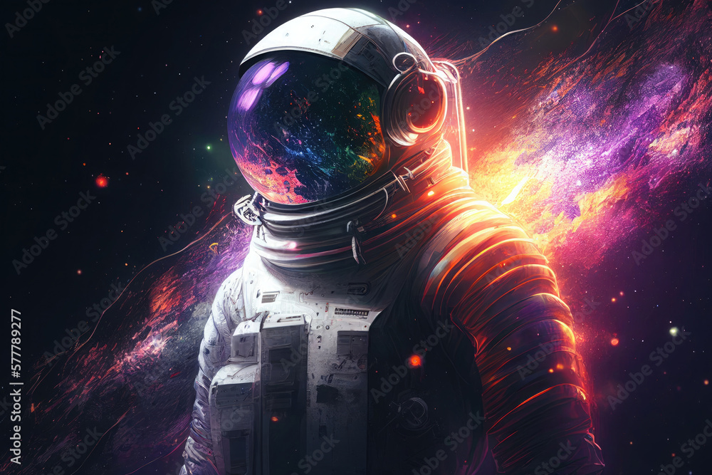Canvas Prints astronaut in space suit in outer space. deep space exploration. created with generative ai
