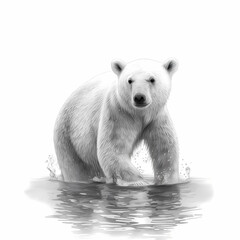 Obraz na płótnie Canvas Polar bear isolated white. Generative AI