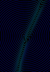 Abstract Background with Lines and Wave. Water Ripple 3D Effect. Vector Optical Illusion