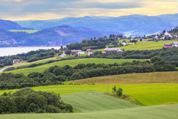Fototapeta na wymiar Agricultural area Byneset, Norway