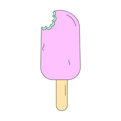 Ice cream in cartoon style isolated on a white