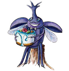 Beetle&Cake
Idea for prints on t-shirts,bags,cups,caps,stickers