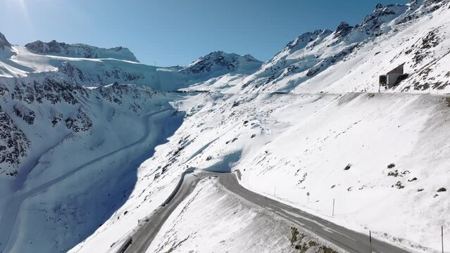 The Ötztal Glacier Road from Sölden to the Tiefenbach Glacier. James Bond Spectre was filmed here.
