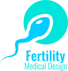 Sperm icon, fertility medical design