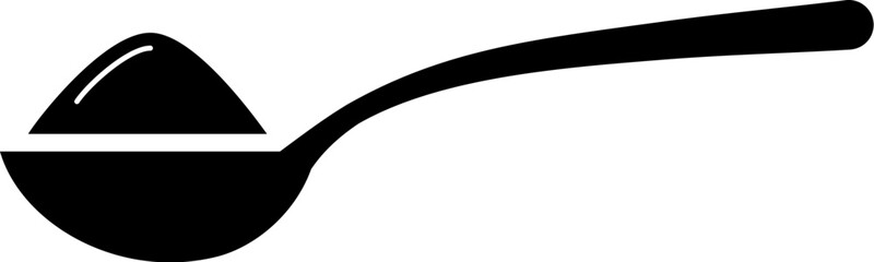 Spoon icon, side view vector illustration on white background