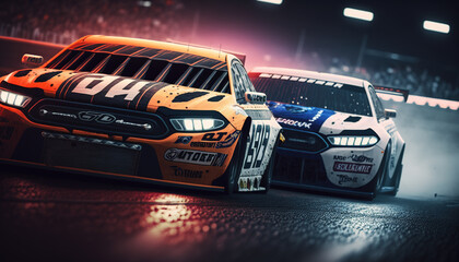 NASCAR, Motorsports, Generative AI, Illustration	