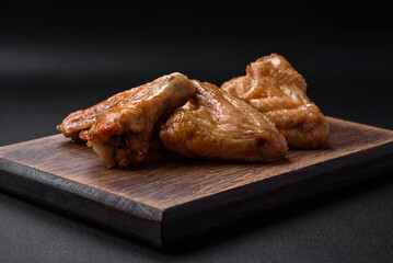 Baked chicken wings with salt, spices and herbs