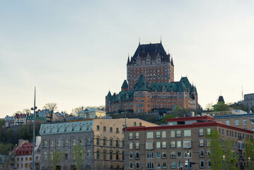 The old Quebec City with the Frontenac castle (Quebec City, Quebec, Canada)
