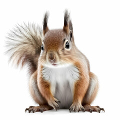 Obraz premium Squirrel Isolated White Background. Generative AI