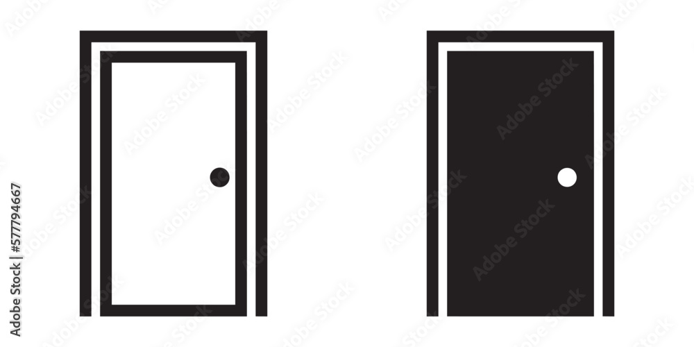Poster ofvs331 outlinefilledvectorsign ofvs - door vector icon . closed sign . handle . isolated transparen