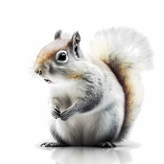 Obraz premium Squirrel Isolated White Background. Generative AI