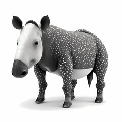 Fototapeta premium Tapir Isolated White. Generative AI