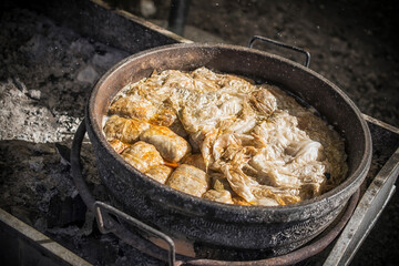 Serbian Stuffed Cabbage (Sarma) cooked in a large pot