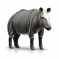 Obraz premium Tapir Isolated White. Generative AI