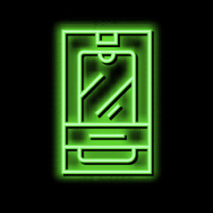 mobile phone box neon glow icon illustration - obrazy, fototapety, plakaty