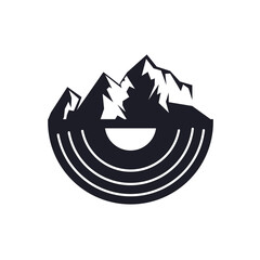 mountain music recording logo vector
