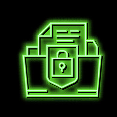 protection of intellectual property neon glow icon illustration