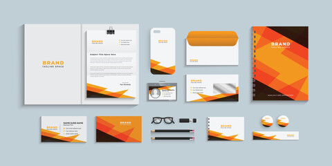 Corporate brand identity design, stationery set. eps