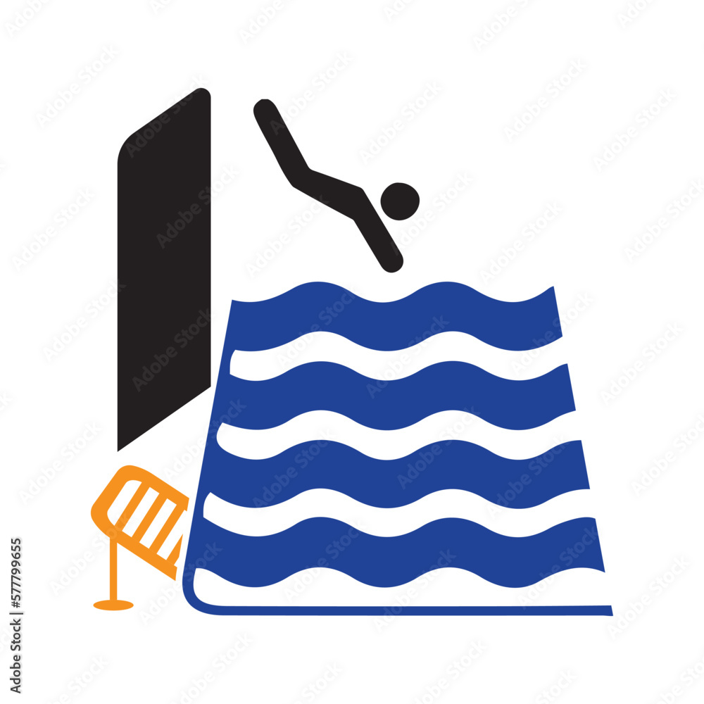 Sticker swimming pool icon