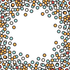 Colorful circle dots frame. Vector illustration.	