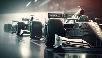 Zelfklevend Fotobehang Formula 1 Cars, Generative AI, Illustration © emir