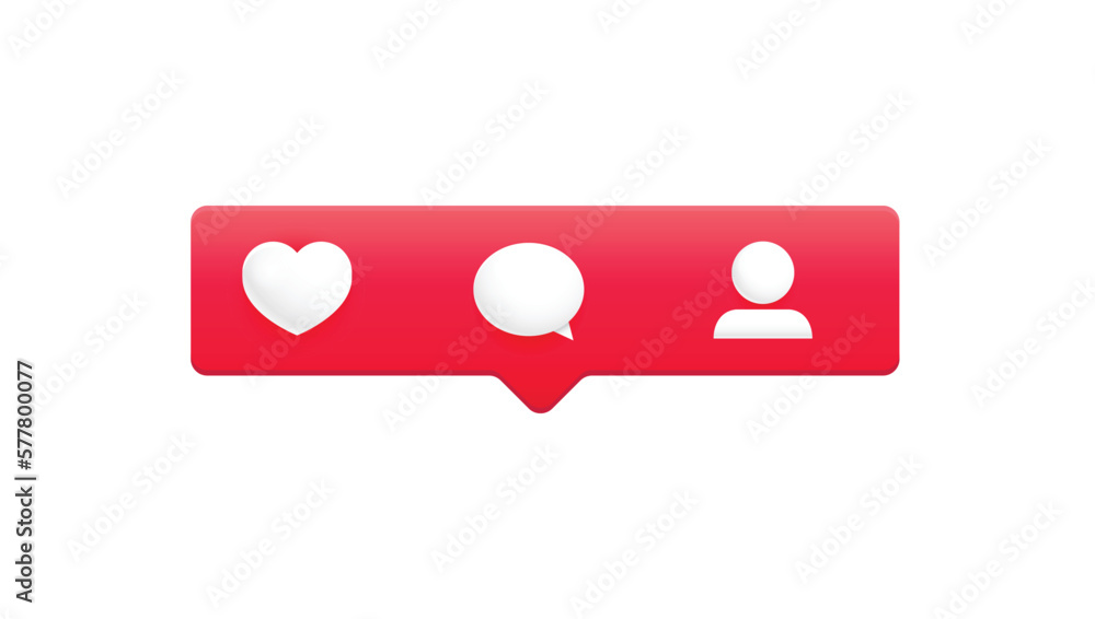 Aufkleber set of notifications for social networks and apps. ui design. vector illustration.