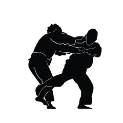 judo player silhouette illustration