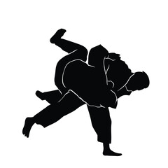 judo player silhouette illustration