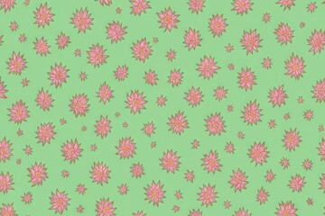 Seamless pattern with lotus flowers on pastel background, generative ai art., flat texture