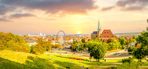 Blick über die Altstadt, Erfurt, Deutschland 
