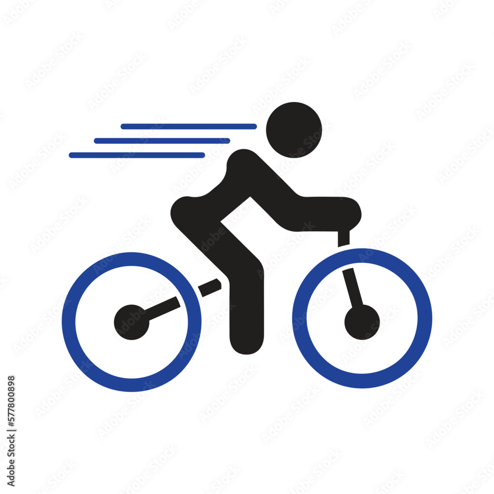 Canvas Prints fast cycle riding icon