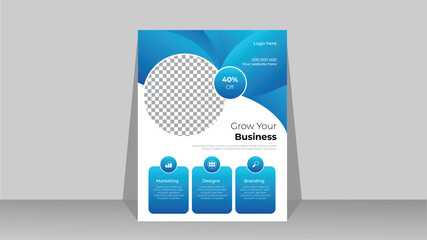 Modern business flyer design for corporate company. A4 vector template and cover .