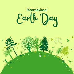 World earth day ecology concept. Banner or card on the theme of save nature. Make everyday earth day.