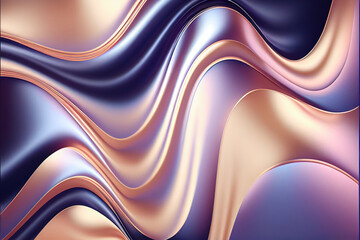 Iridescent colorful wavy background, backdrop, Generative AI