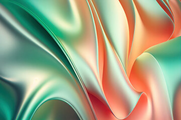 Iridescent colorful wavy background, backdrop, Generative AI