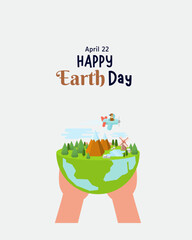 World earth day ecology concept. Banner or card on the theme of save nature. Make everyday earth day.