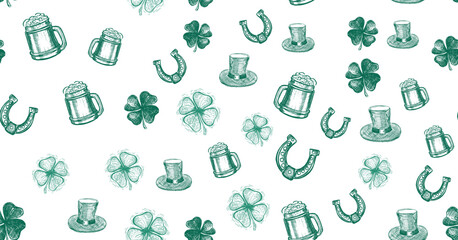 St. Patrick's Day set. Hand drawn illustrations	
