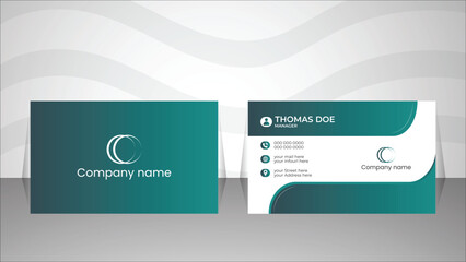 Double-sided creative business card template.business card and name card horizontal simple clean template vector design,