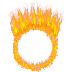 Fire flame on transparent background