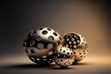 3d render of abstract metallic glossy spheres