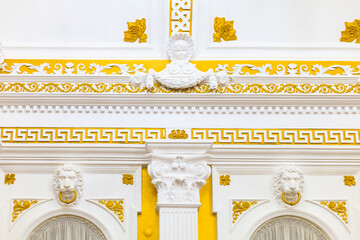 Classic interior decor of the 18th-19th centuries. Background with selective focus