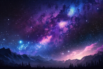 Naklejka premium aurora borealis in the mountains